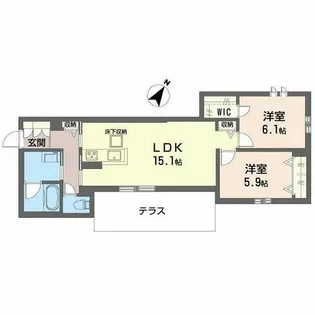 シャーメゾン リアン【0102号室】の間取り