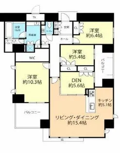 グランドメゾン百道浜Ocean&Forest【1201号室】の間取り