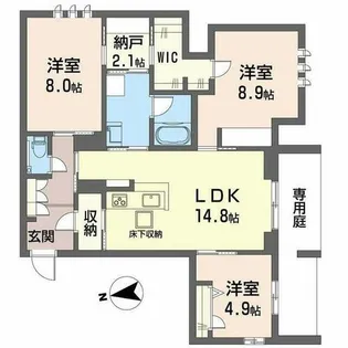 シャーメゾン ケー【0101号室】の間取り