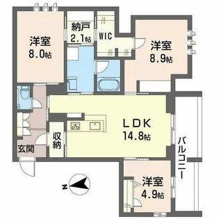 シャーメゾン ケー【0201号室】の間取り