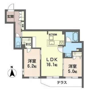 シャーメゾン エヌーノ【0102号室】の間取り