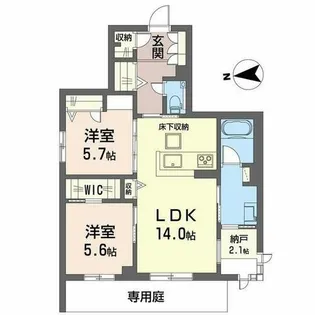 シャーメゾン ケー【0103号室】の間取り