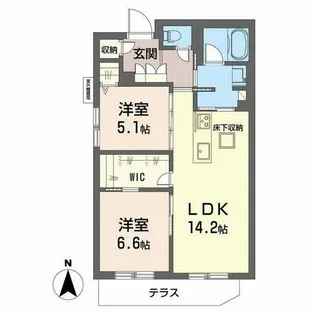 シャーメゾン サイビータ【0101号室】の間取り
