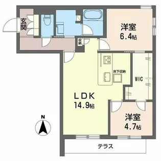 シャーメゾン サイビータ【0102号室】の間取り