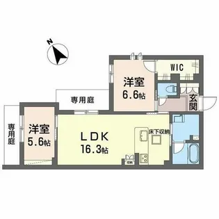 2LDKの間取り画像