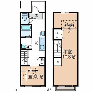 オキノ・Apartment(V)【104号室】の間取り