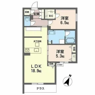 ハムステッドアレー【0105号室】の間取り