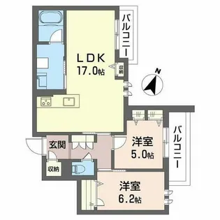ハムステッドアレー【0203号室】の間取り