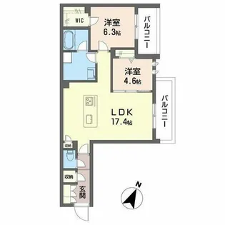 ハムステッドアレー【3階】の間取り