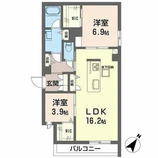 シャーメゾン アンジュヴェールシャルム【0105号室】の間取り