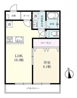 グリーンタウン筑後【105号室】の間取り