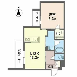 1LDKの間取り画像