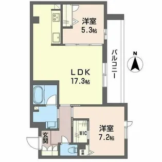 2LDKの間取り画像