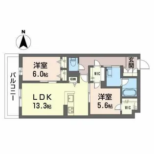 グランファミール箕面小野原【0302号室】の間取り