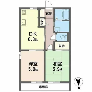 パストラルハイツ【0105号室】の間取り