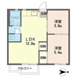 ファミーユ金澤【0201号室】の間取り