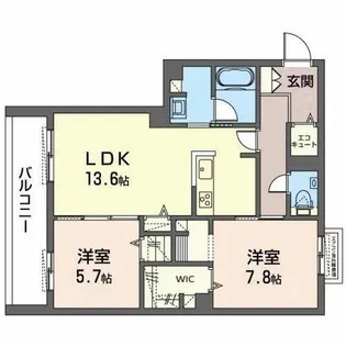 クレアトーレ神河【0203号室】の間取り