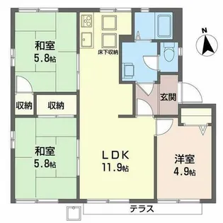 フレグランス今福【0105号室】の間取り