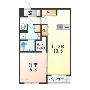 ジュネス西田辺【1階】の間取り