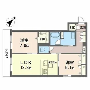 グランメゾン高師浜【0102号室】の間取り