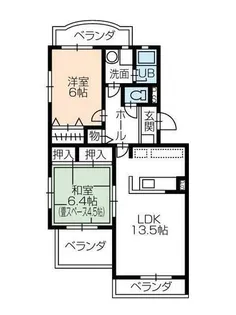 グランディーナ壱番館【2階】の間取り