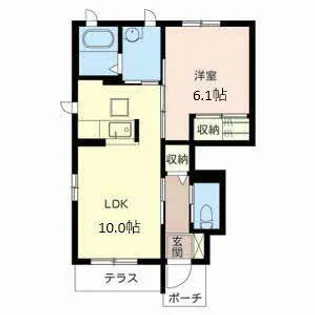 シャーメゾン狐島【0105号室】の間取り