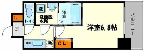ジアコスモ江戸堀パークフロント【11階】の間取り
