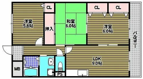 サントル ドゥ ヴィラージュ【1階】の間取り