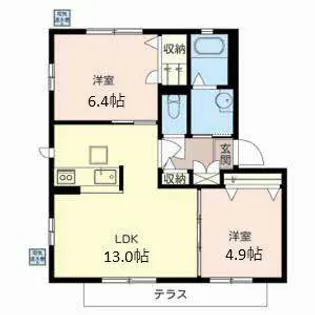 レジデンス有本【0102号室】の間取り