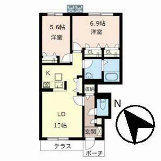 シャーメゾン華【0102号室】の間取り