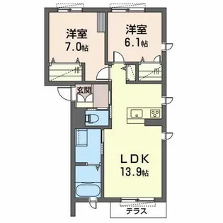 プロヌーブ今福II【A103号室】の間取り