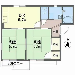 ロイヤルスクエア高津【0201号室】の間取り