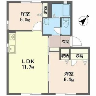 ミズホ・ハイツ【B102号室】の間取り