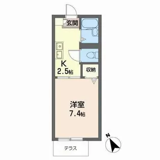 ドルチェ若宮【0102号室】の間取り