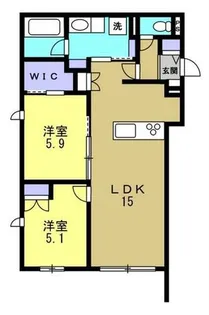 ベル アントレ西宮【1階】の間取り