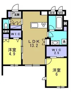 ベル アントレ西宮【1階】の間取り