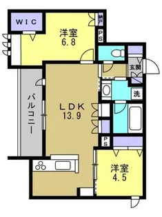 ベル アントレ西宮【2階】の間取り