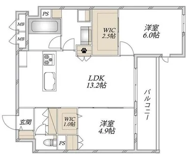 ベル アントレ西宮【3階】の間取り