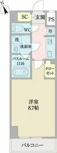 コントレイルりんくう常滑【109号室】の間取り