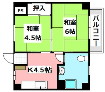 茨木グランドハイツ【601号室】の間取り