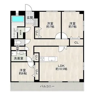 セレイン香椎花園【A201号室】の間取り