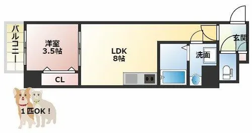 GROOVE今福鶴見【4階】の間取り