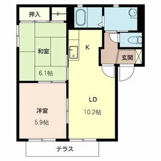 グリーンハイツ【0101号室】の間取り