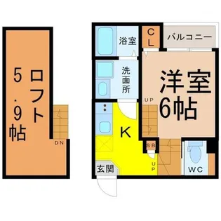 ハーモニーテラス烏森【1階】の間取り