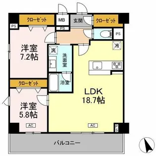 ヴィラ トルチュ東刈谷【5階】の間取り