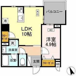 ヴィラ トルチュ東刈谷【4階】の間取り