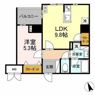 ヴィラ トルチュ東刈谷【405号室】の間取り