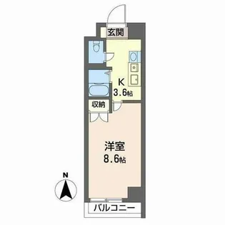 ヴィアーレ四条大宮【0605号室】の間取り