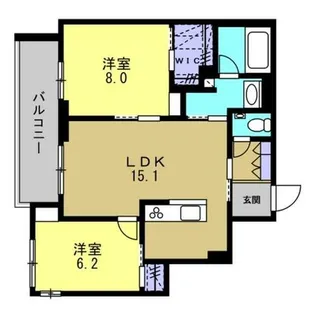 Shamaison南甲子園【301号室】の間取り