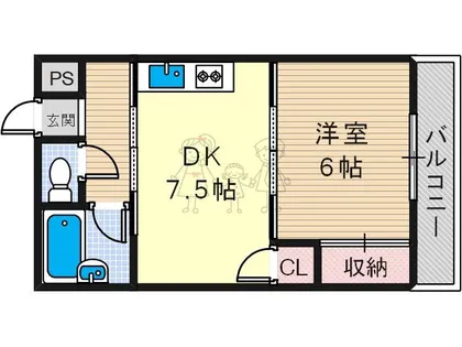 湯里コーポ【2階】の間取り